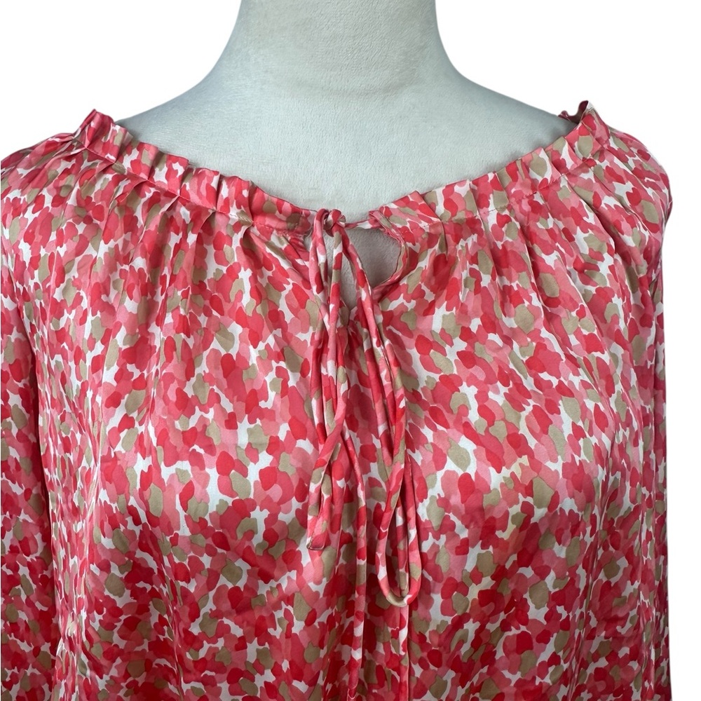Cynthia Steffe Coral Print Blouse size XL - Picture 3 of 11